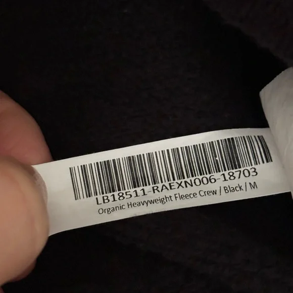 Quince Men's Organic Heavyweight Crew Fleece Black Size Medium - Picture 10 of 11